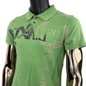90s Vintage Guess Polo Shirt Green Tag Octopus Graphic “GUESS ONE” Save Now